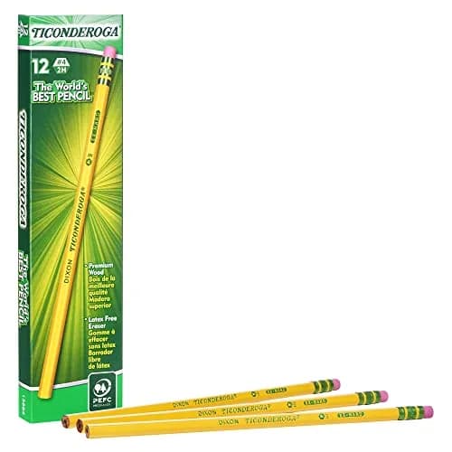 Ticonderoga Wood-Cased Pencils #4 2H Extra Hard Yellow 12 Count | Smooth Graphite for Precise Lines thumbnail 2