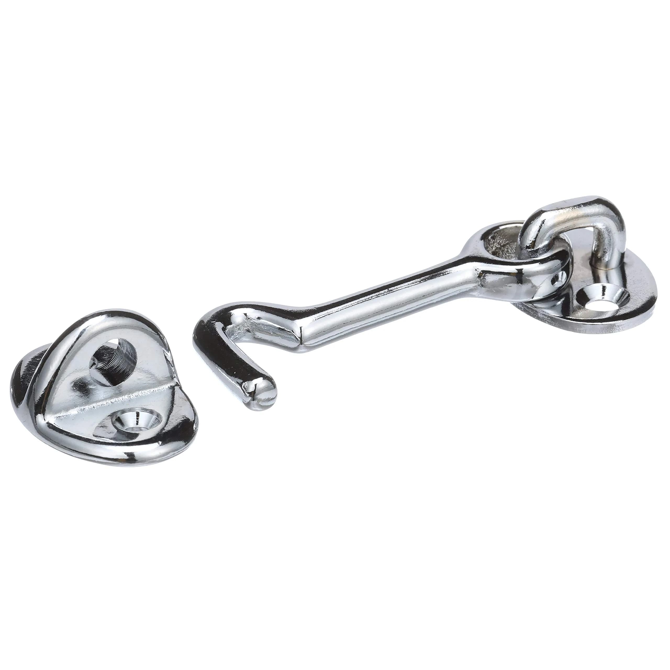 Seachoice Chrome-Plated Cast Brass 2 in. Marine Cabin Door Hook w/ #6 Fastener | Durable Brass Marine Hardware — One Size