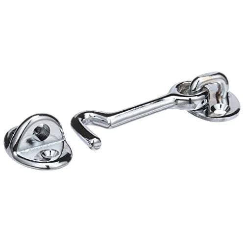 Seachoice Chrome-Plated Cast Brass 2 in. Marine Cabin Door Hook w/ #6 Fastener | Durable Brass Marine Hardware thumbnail 1