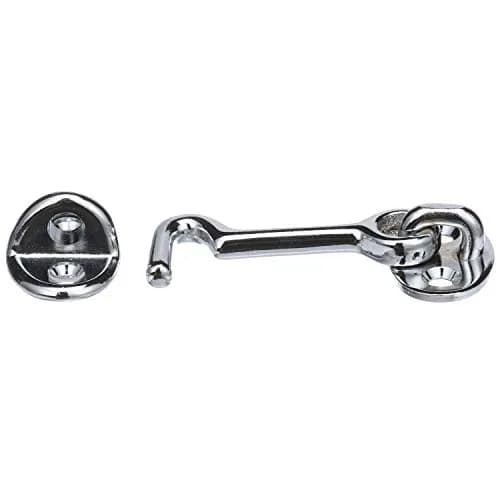 Seachoice Chrome-Plated Cast Brass 2 in. Marine Cabin Door Hook w/ #6 Fastener | Durable Brass Marine Hardware thumbnail 3