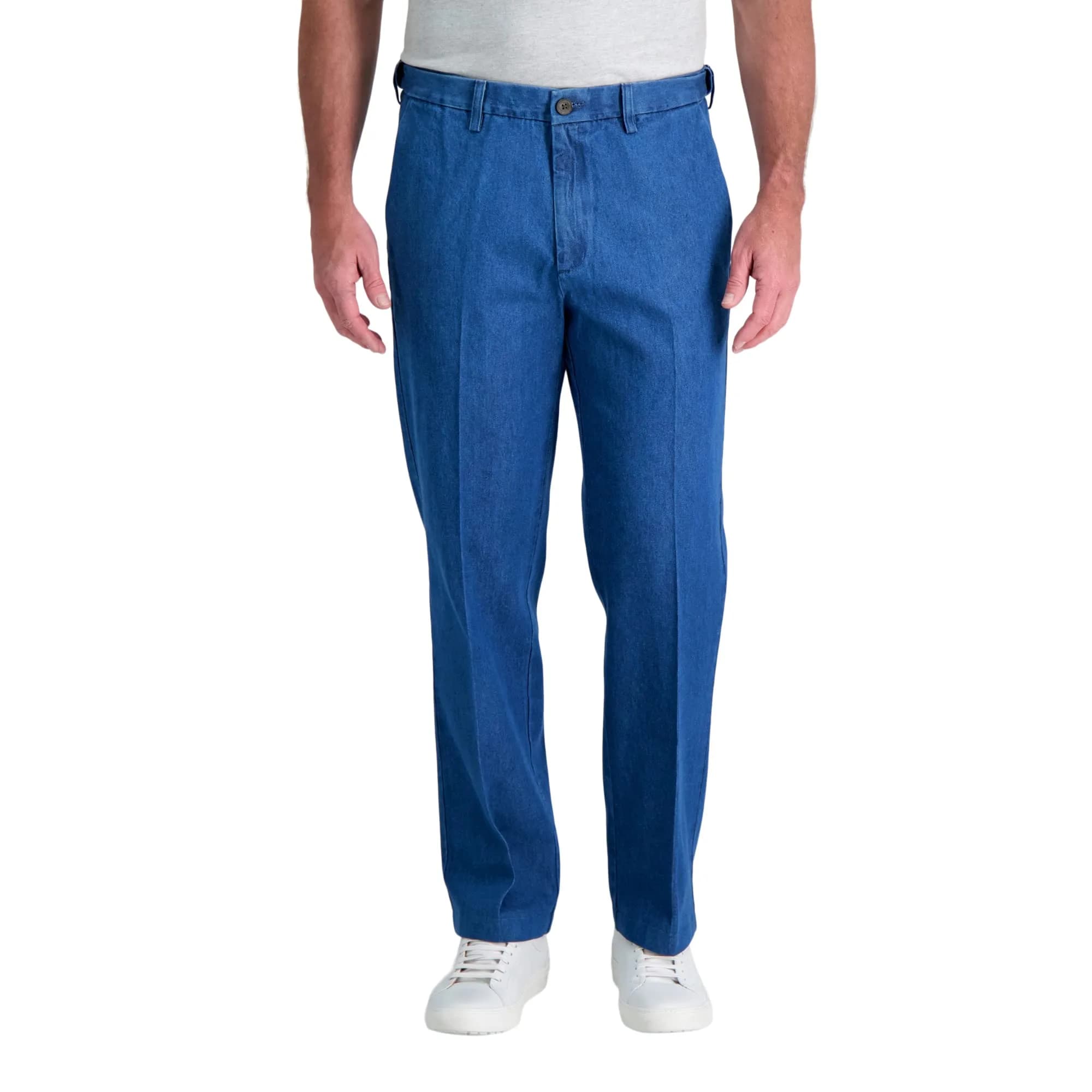 Haggar Men's Classic Fit Work to Weekend Denim Pant | Mid Rise, 38W x 32L, Light Stonewash