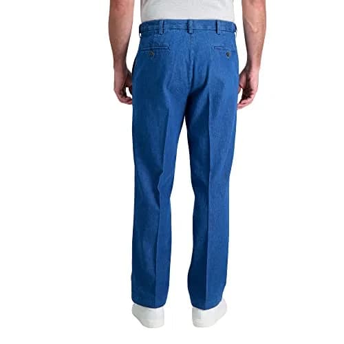 Haggar Men's Classic Fit Work to Weekend Denim Pant | Mid Rise, 38W x 32L, Light Stonewash thumbnail 2