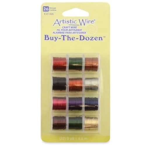 Artistic Wire 26 Gauge Colored Copper Craft Wire, 5 yd Spools (12-Pack, Assorted Colors) | Tarnish Resistant, Dead Soft thumbnail 1