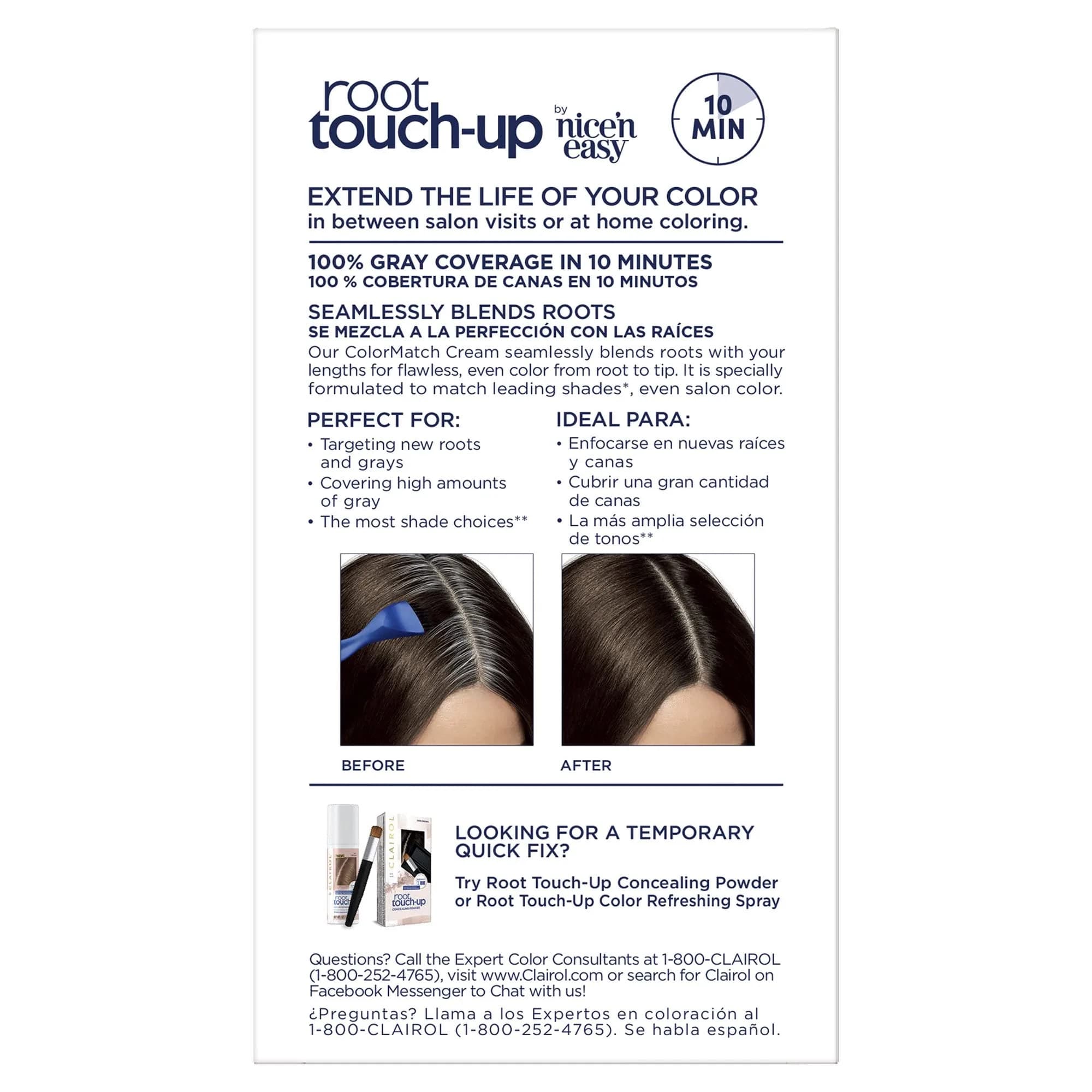 Clairol Permanent Root Touch-Up Hair Color, Black (2 Count, 0.25 lb) | Blends Salon Shades in 10 Minutes - view 2