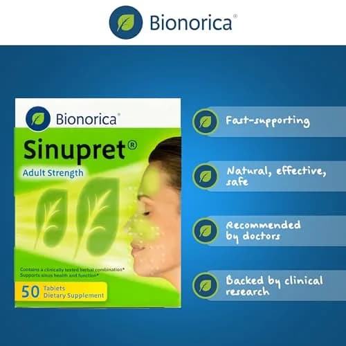 Bionorica Sinupret Adult Strength Sinus - Immune Support Supplement - All Natural - Herbal Nasal Passage & Immunity Boost - 50 Tablets | Herbal Nasal & Sinus Support thumbnail 6