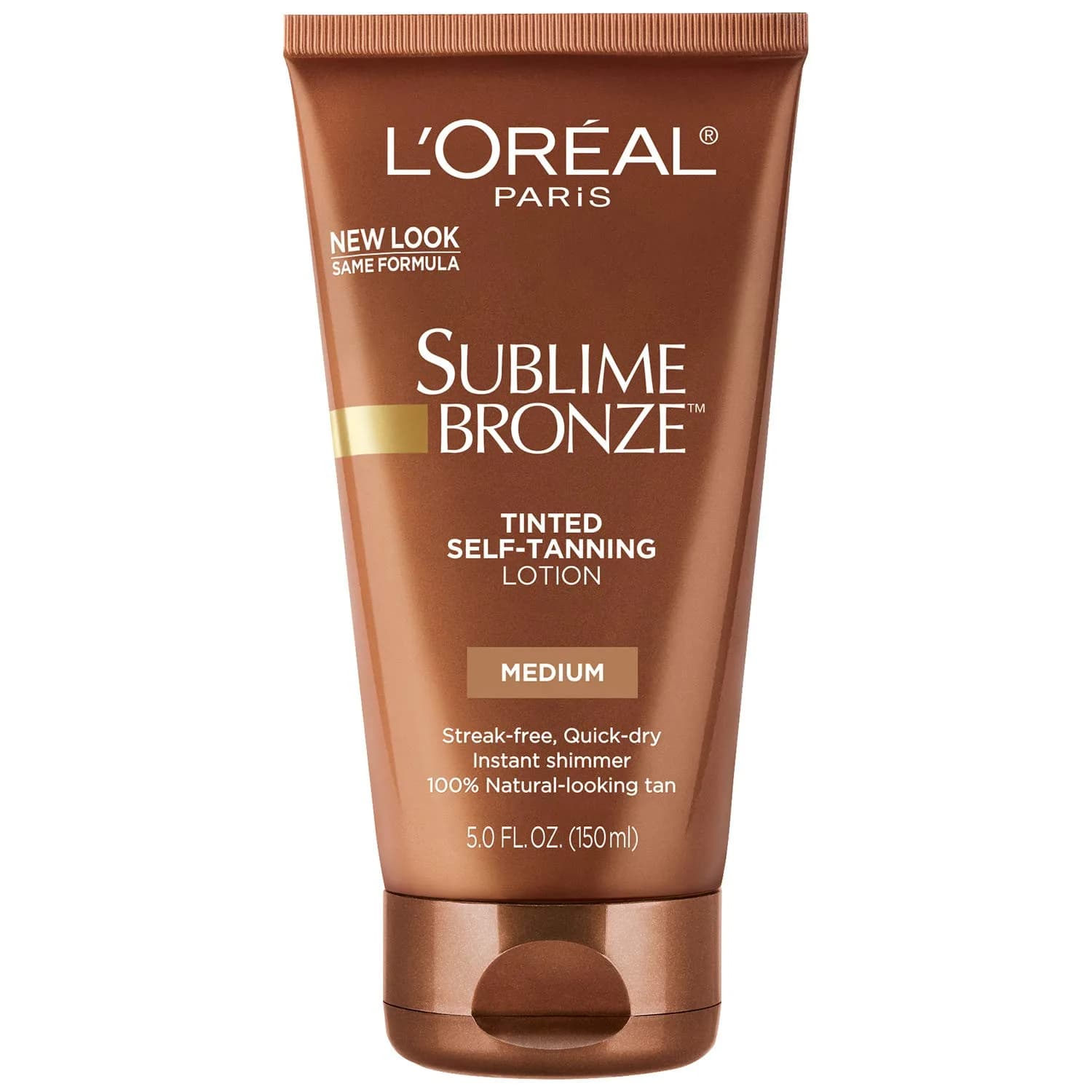 L'Oreal Paris Sublime Bronze Tinted Self-Tanning Lotion, Medium Natural Tan 148ml (5 fl. Oz) | Streak-Free Tan with Vitamin E - main product image