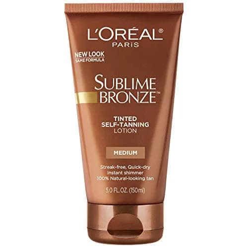 L'Oreal Paris Sublime Bronze Tinted Self-Tanning Lotion, Medium Natural Tan 148ml (5 fl. Oz) | Streak-Free Tan with Vitamin E thumbnail 1