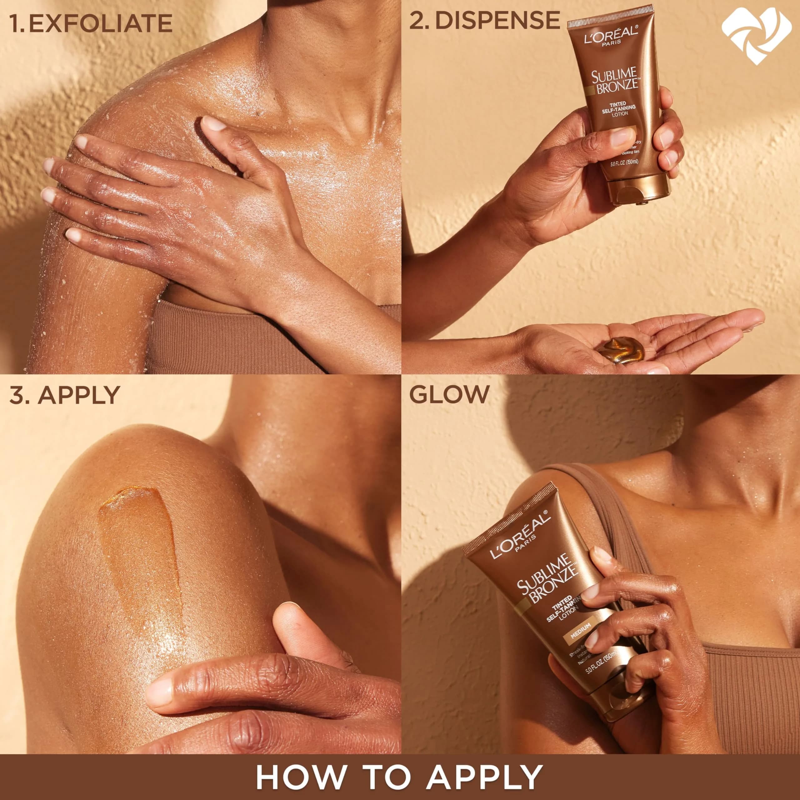 L'Oreal Paris Sublime Bronze Tinted Self-Tanning Lotion, Medium Natural Tan 148ml (5 fl. Oz) | Streak-Free Tan with Vitamin E - view 2