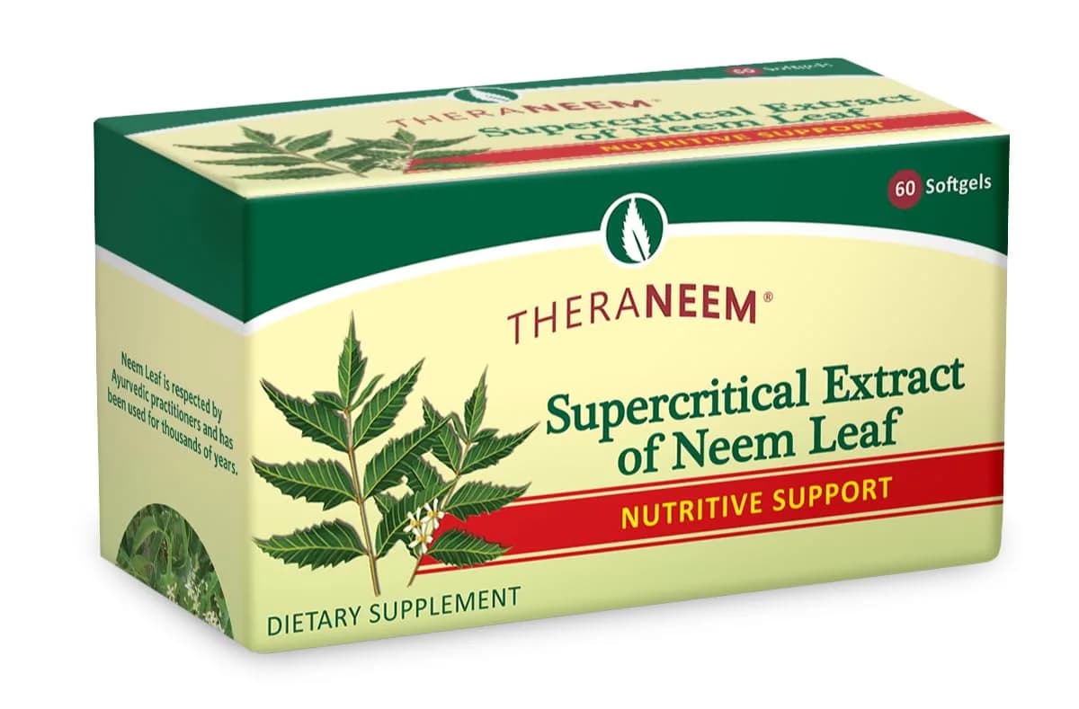 TheraNeem Supercritical Neem Gel Capsules, 60 Softgels | Supports Immune & Digestive Health — No Color