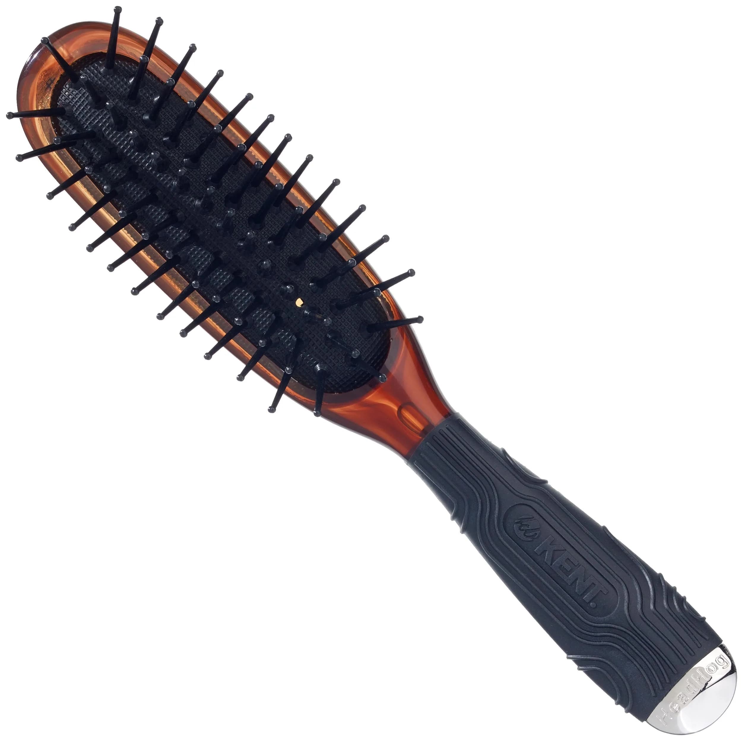 Kent Minihog Detangler Brush Tortoiseshell | Anti Static Hair Brush with Rounded Nylon Bristles for All Hair Types, Travel Brush with Ergonomic Grip - main product image