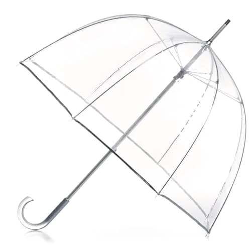 totes Signature Clear Bubble Umbrella 51" Arc | Auto Open Windproof Stick Umbrella thumbnail 1