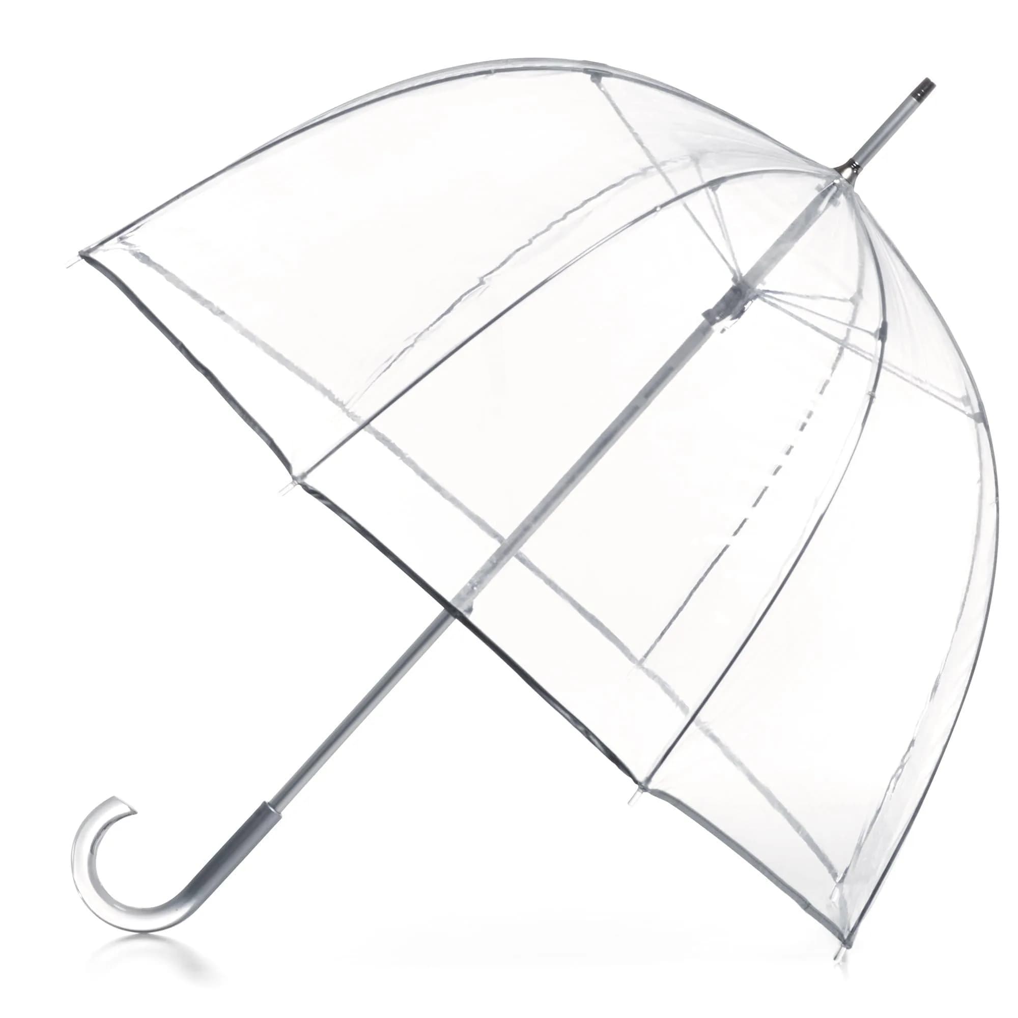 totes Signature Clear Bubble Umbrella 130cm (51") | Windproof Auto Open Stick Umbrella for Travel & Events — Clear - 1pk / 51 inches