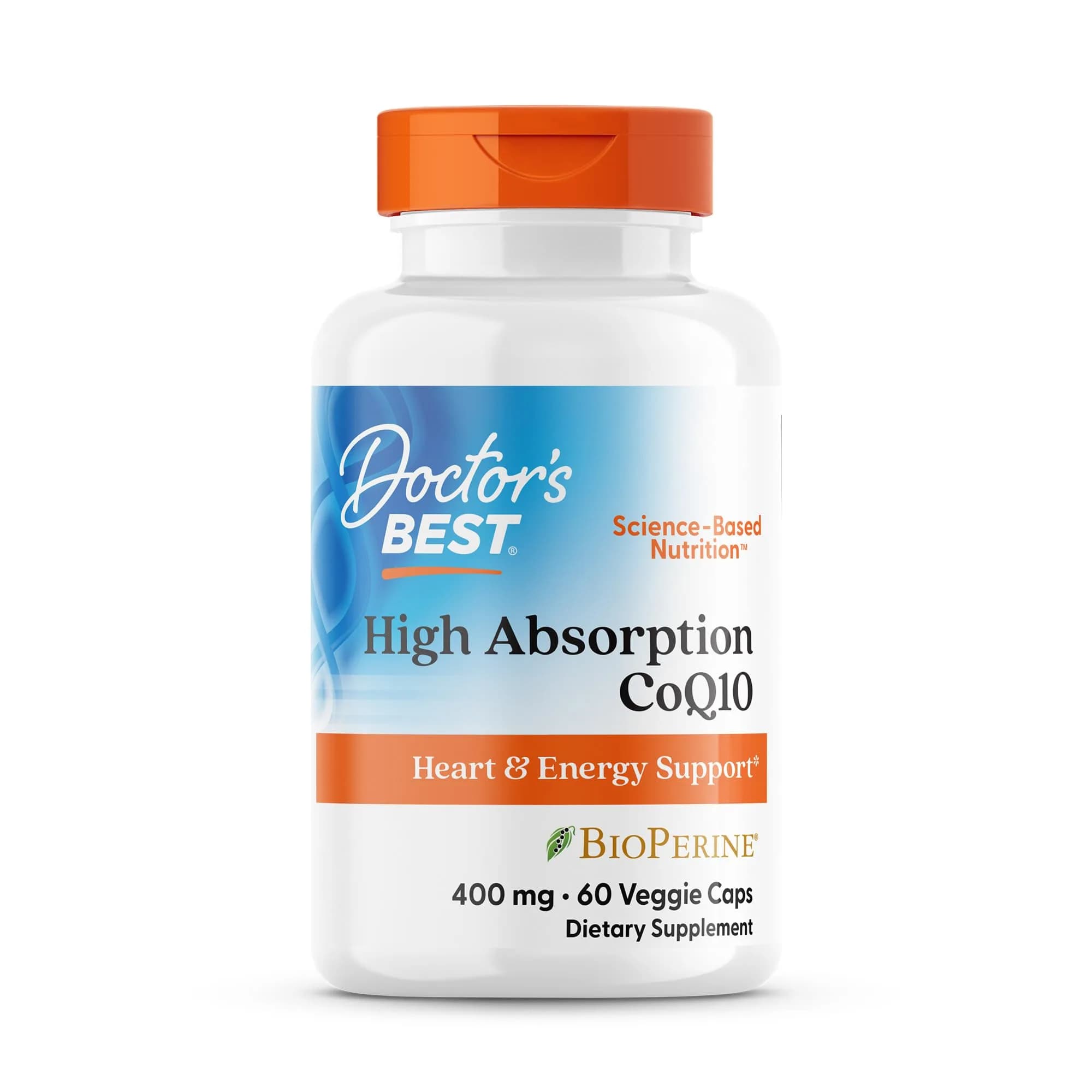 Doctor's Best High Absorption CoQ10 400mg Veggie Caps 60 Count (240mg) | Supports Heart Health & Cellular Energy - main product image