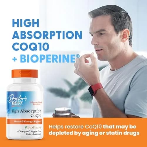 Doctor's Best High Absorption CoQ10 400mg Veggie Caps 60 Count (240mg) | Supports Heart Health & Cellular Energy thumbnail 5