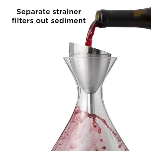 Rabbit Wine Aerator Shower Funnel with Sediment Strainer, Stainless Steel | 237ml (8 Fl Oz) thumbnail 4