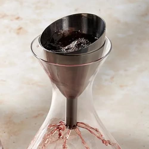 Rabbit Wine Aerator Shower Funnel with Sediment Strainer, Stainless Steel | 237ml (8 Fl Oz) thumbnail 7