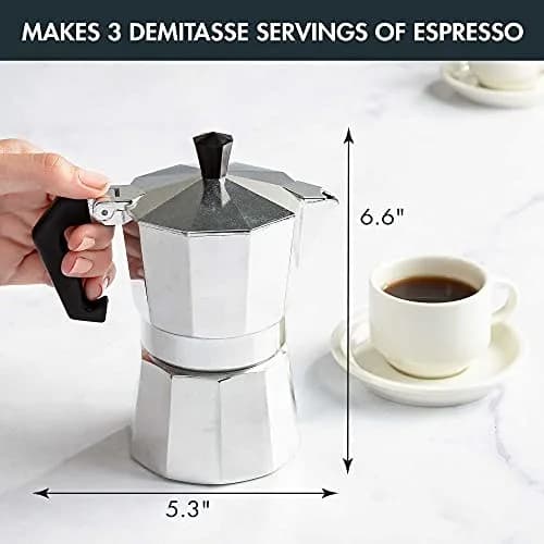 Primula Classic Stovetop Espresso & Coffee Maker 3 Cup | Compact Aluminum Moka Pot for Rich Espresso thumbnail 4