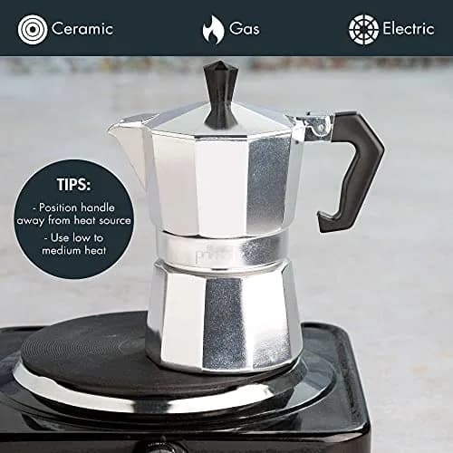 Primula Classic Stovetop Espresso & Coffee Maker 3 Cup | Compact Aluminum Moka Pot for Rich Espresso thumbnail 5