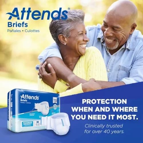 Attends Adult Incontinence Briefs Medium Max Absorbency | Breathable, Discreet Fit, 96 Briefs thumbnail 9