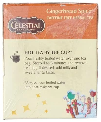 Celestial Seasonings Holiday Herbal Tea Gingerbread Spice 20 Count | Naturally Caffeine Free & Kosher thumbnail 6