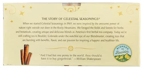 Celestial Seasonings Holiday Herbal Tea Gingerbread Spice 20 Count | Naturally Caffeine Free & Kosher thumbnail 8
