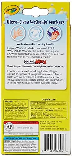 Crayola Ultra-Clean Washable Markers, Color Max, Fine Line 8 Ea | Classic Colors for Kids & Art thumbnail 2