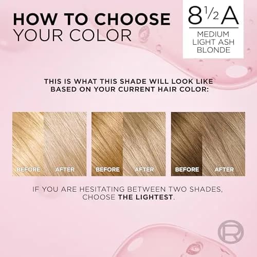 L'Oreal Paris Excellence Crème Permanent Hair Dye 8.5A Medium Light Ash Blonde Kit | Triple Care Color Routine thumbnail 6