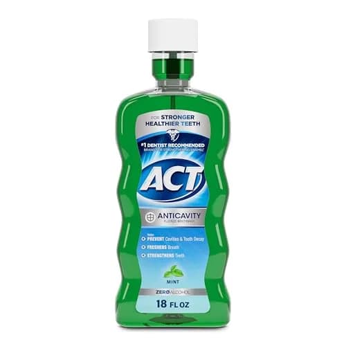 ACT Anticavity Zero Alcohol Fluoride Mouthwash 532ml (18 fl oz) | Dentist Recommended Brand for Cavity Prevention thumbnail 1