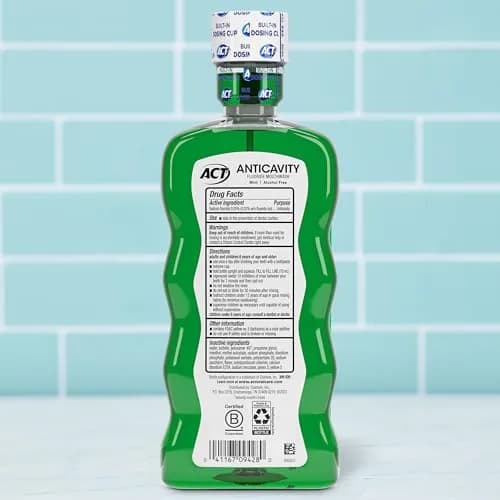 ACT Anticavity Zero Alcohol Fluoride Mouthwash 532ml (18 fl oz) | Dentist Recommended Brand for Cavity Prevention thumbnail 2