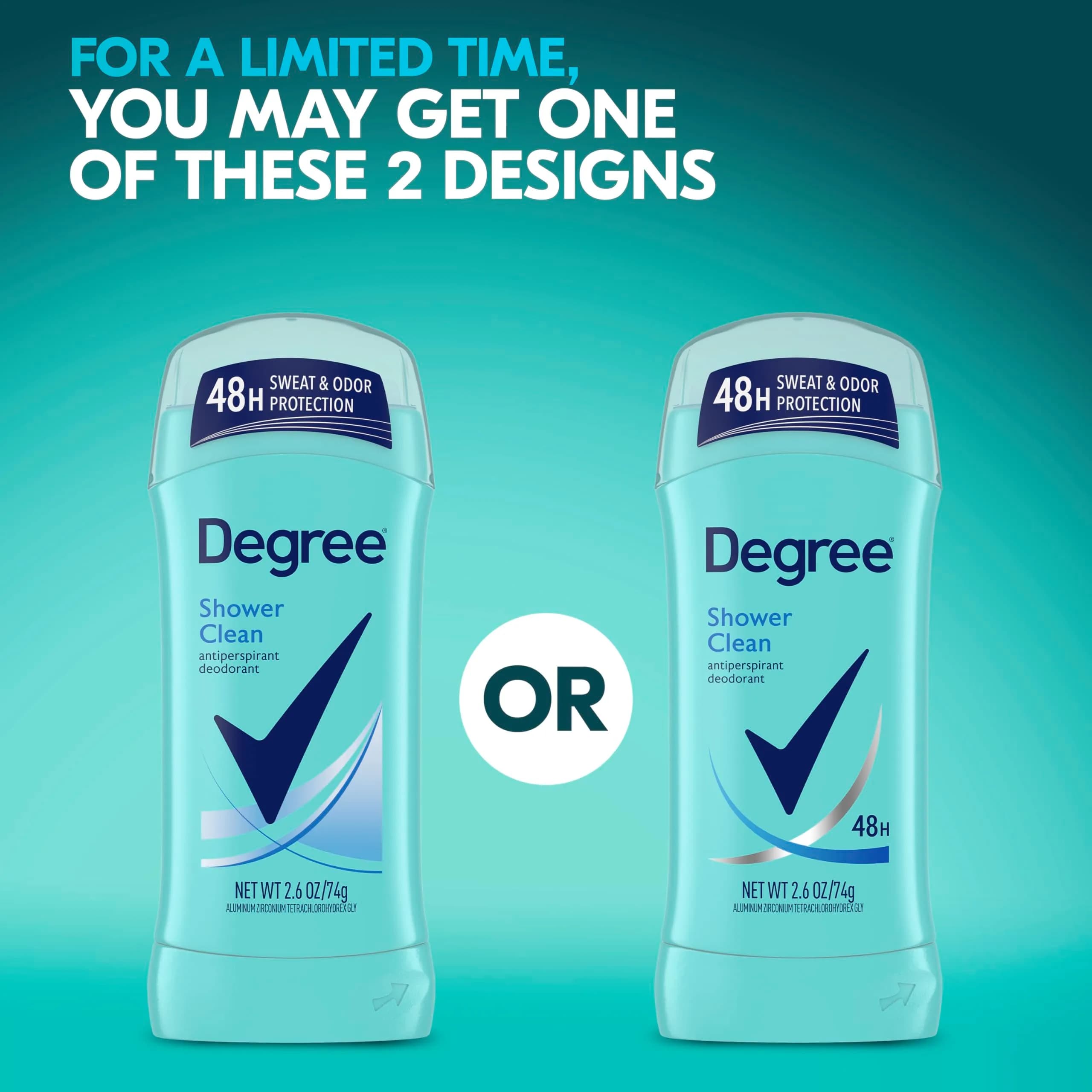 Degree Shower Clean Antiperspirant Deodorant for Women 73.71ml (2.6 oz) | 48-Hour Sweat & Odor Protection - view 2