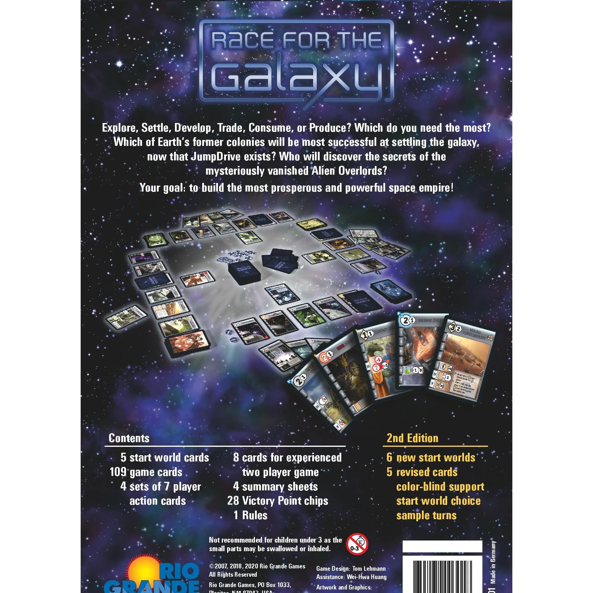 Rio Grande Games Race for the Galaxy Board Game 1.5 lb (0.68 kg) | Strategy Game for 2-4 Players, Ages 12+ - view 2