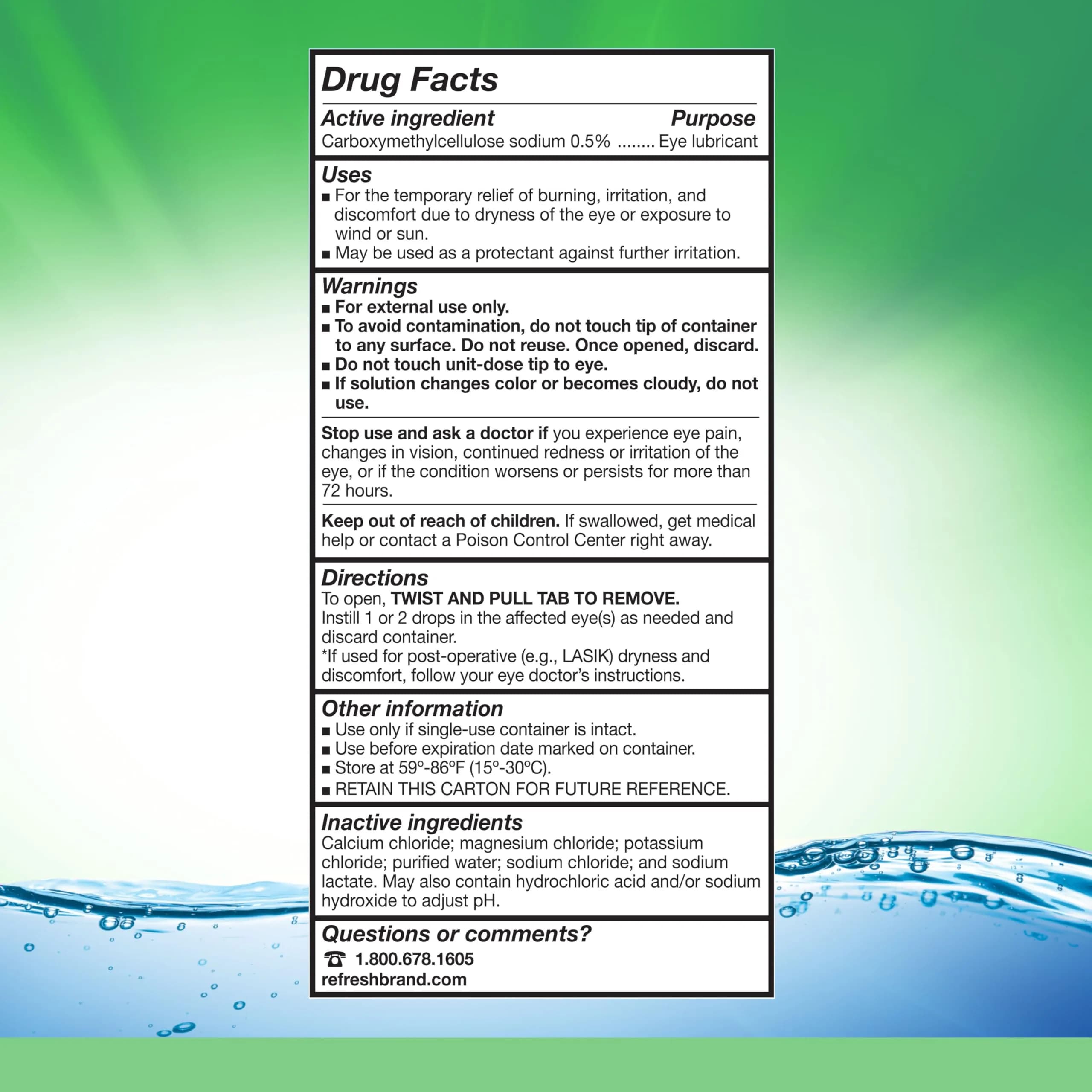 Refresh Plus Lubricant Eye Drops Preservative-Free Artificial Tears 0.4 mL (0.01 Fl Oz) 30 Single-Use Vials | FDA Approved Medication - view 7