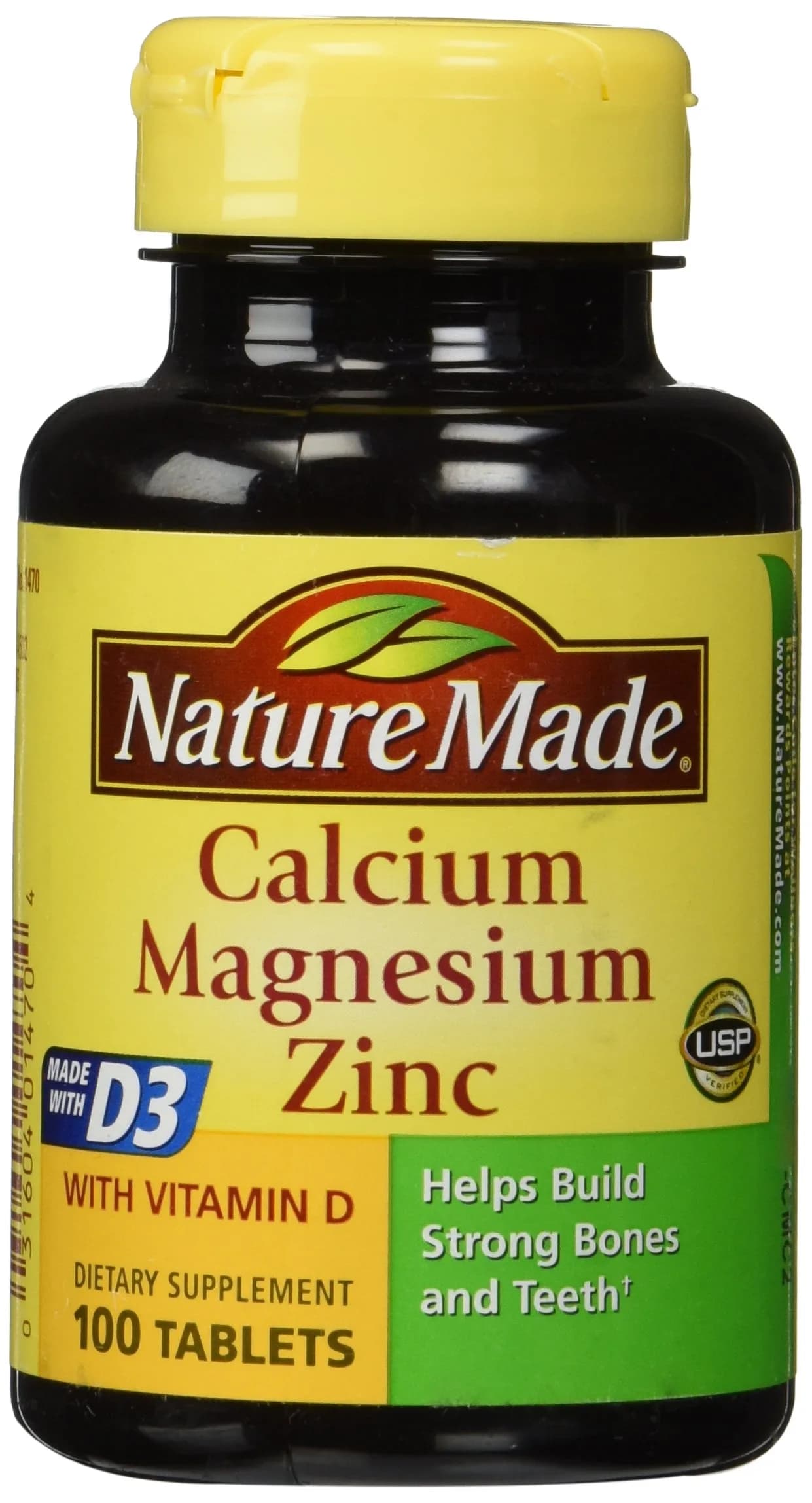 Nature Made Calcium Magnesium Zinc Tabs 100 Count | Supports Bone Health & Muscle Function - main product image