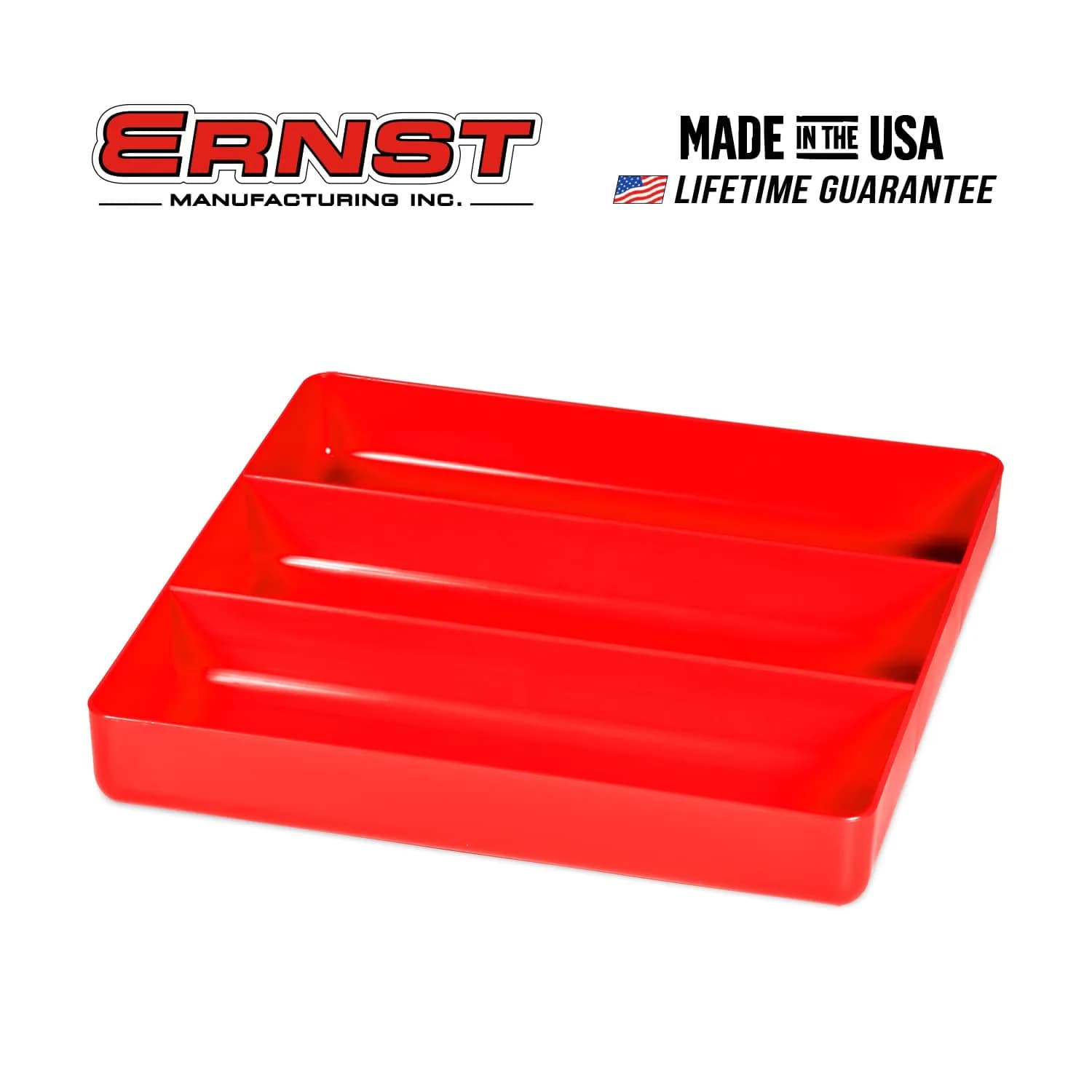 Ernst Manufacturing All Purpose Toolbox and Desk Tray: Stackable Organization Tray with 3 Compartments, 26.7cm x 26.7cm x 3.9cm | Fits Shallow Drawers - view 5