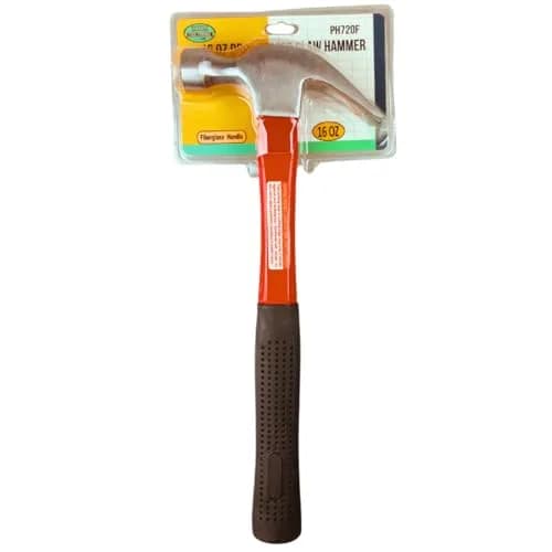 ARTESIA TOOL 13" 16oz Forged Steel Claw Hammer | Red Fiberglass Handle | 6.5" Rubber Grip | Dual-Purpose Building & Demolition thumbnail 7