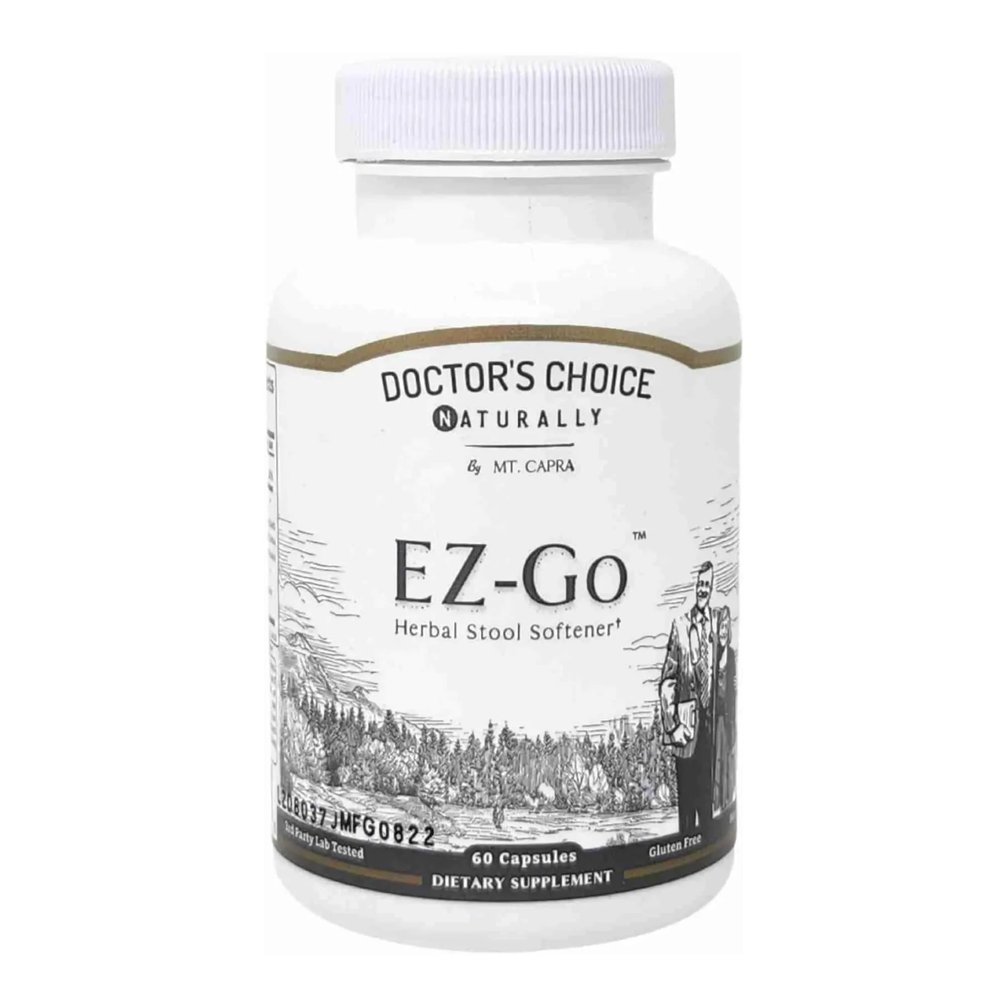 Mt. Capra EZ-Go Herbal Stool Softener 60 Capsules | Gentle Colon Support with Natural Fibers