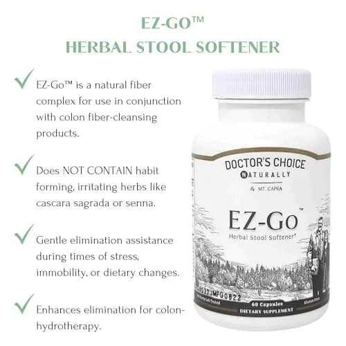 Mt. Capra EZ-Go Herbal Stool Softener 60 Capsules | Gentle Colon Support with Natural Fibers thumbnail 3