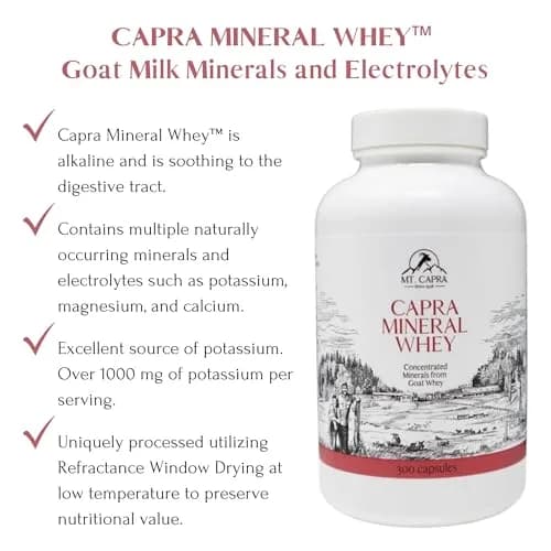Mt. Capra Mineral Whey | from Goat Milk Whey | 300 Capsules | Rich in Potassium & Minerals thumbnail 3
