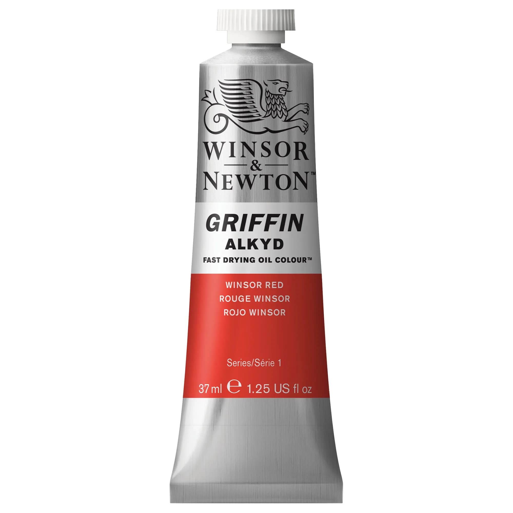 Winsor & Newton Griffin Alkyd Fast Drying Oil Paint, Mixing White | Quick-Dry Oil Color for Artists — Winsor Red / 1.25-oz Tube