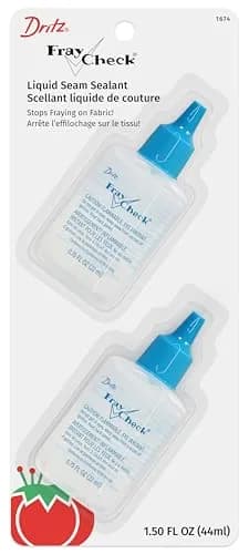 Dritz Fray Check Liquid Seam Sealant 1.5 fl oz (2 x 0.75 fl oz Bottles) | Prevents Fabric Fraying & Secures Threads thumbnail 1