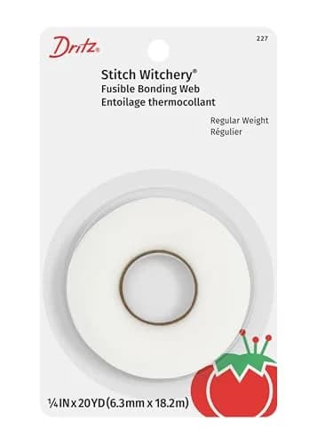 Dritz Stitch Witchery Fusible Bonding Web 1/4 Inch x 20 Yards | No-Sew Fabric Bonding Web for Light Fabrics thumbnail 1