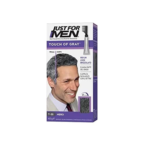 Just For Men Touch of Gray Hair Color Black T-55 (3 Pack) | Subtle Salt & Pepper Look — Black T-55