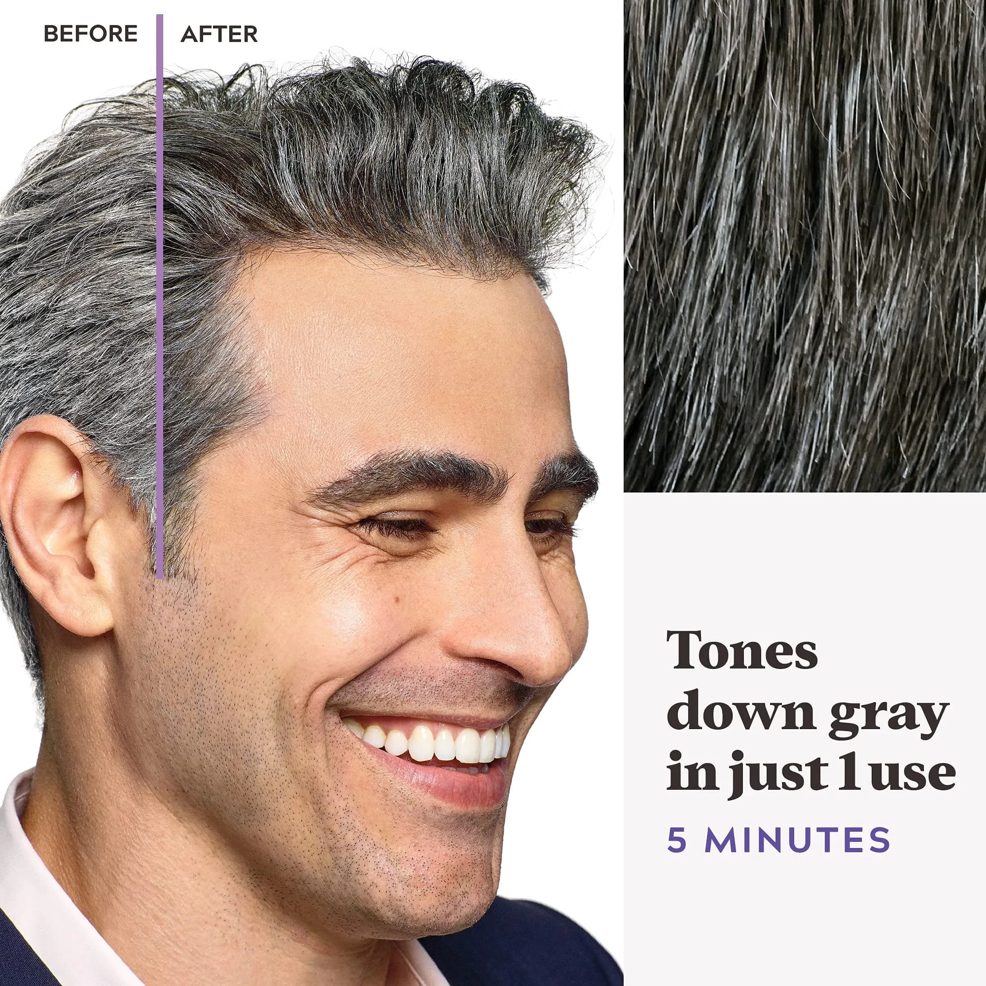Just for Men Touch of Gray Hair Color T-45 Dark Brown (3 x 0.25 fl oz) | Blends Gray for Salt & Pepper Look - view 4