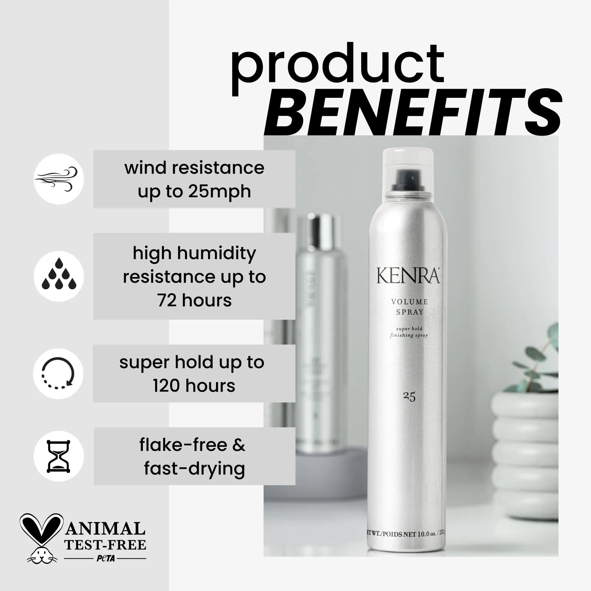 Kenra Professional Volume Spray 25 10 oz (2-Pack) | Super Hold Finishing Hairspray with 120-Hour Hold - view 2
