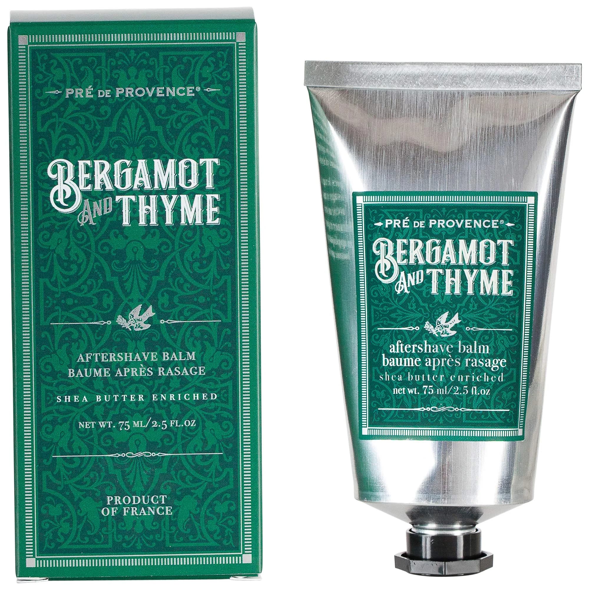 Pre de Provence Bergamot & Thyme Men's Shave Soap in Tin 150g (5.3 oz) | Shea Butter Enriched for Smooth Skin — Bergamot & Thyme / 2.5 Ounce