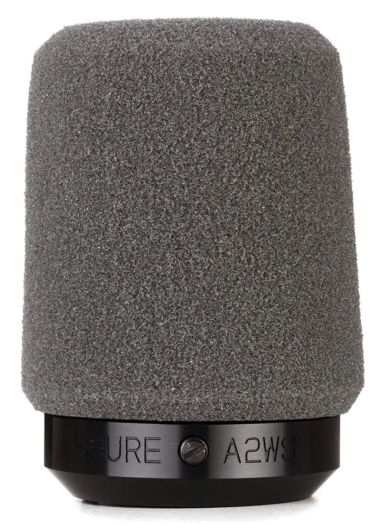 Shure A2WS Locking Microphone Windscreen for SM57 & 545 Series Mics | Reduces Wind & Breath Noise (Gray, 5.5" x 8" x 1.25") — Gray