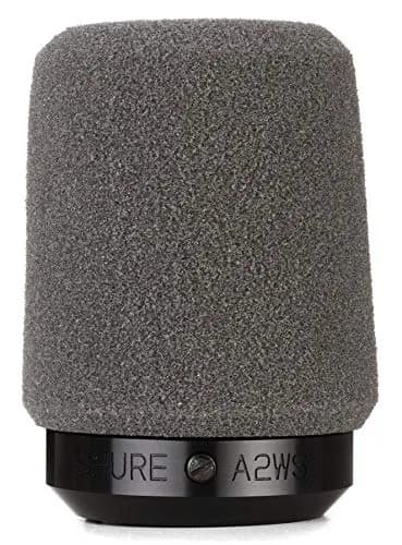 Shure A2WS Locking Microphone Windscreen for SM57 & 545 Series Mics | Reduces Wind & Breath Noise (Gray, 5.5" x 8" x 1.25") thumbnail 1