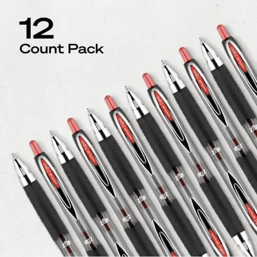 Uni-Ball 207 Gel Pens, Red Ink, 0.7mm Medium Point, Retractable | Reliable, Water-Resistant Ink thumbnail 8