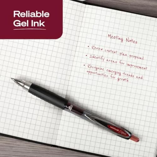 Uni-Ball 207 Gel Pens, Red Ink, 0.7mm Medium Point, Retractable | Reliable, Water-Resistant Ink thumbnail 3