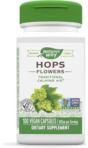 Nature's Way Premium Herbal Hops Flowers 620 mg | Traditional calming aid for nervous system support in India thumbnail 1